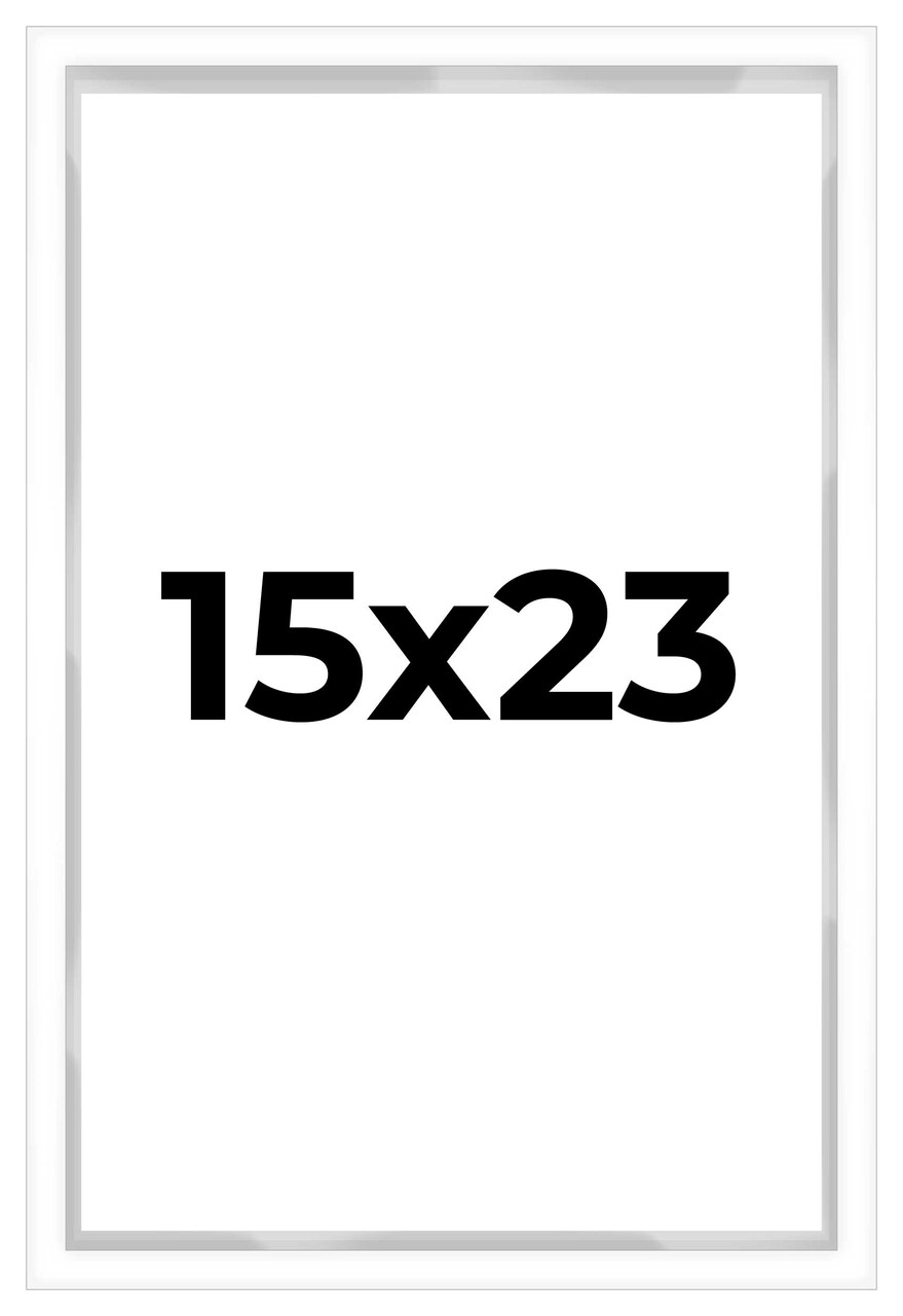 15x23 Shadow Box 3/4" Depth White Picture Frame - UV Acrylic, Backing, Hanging Hardware